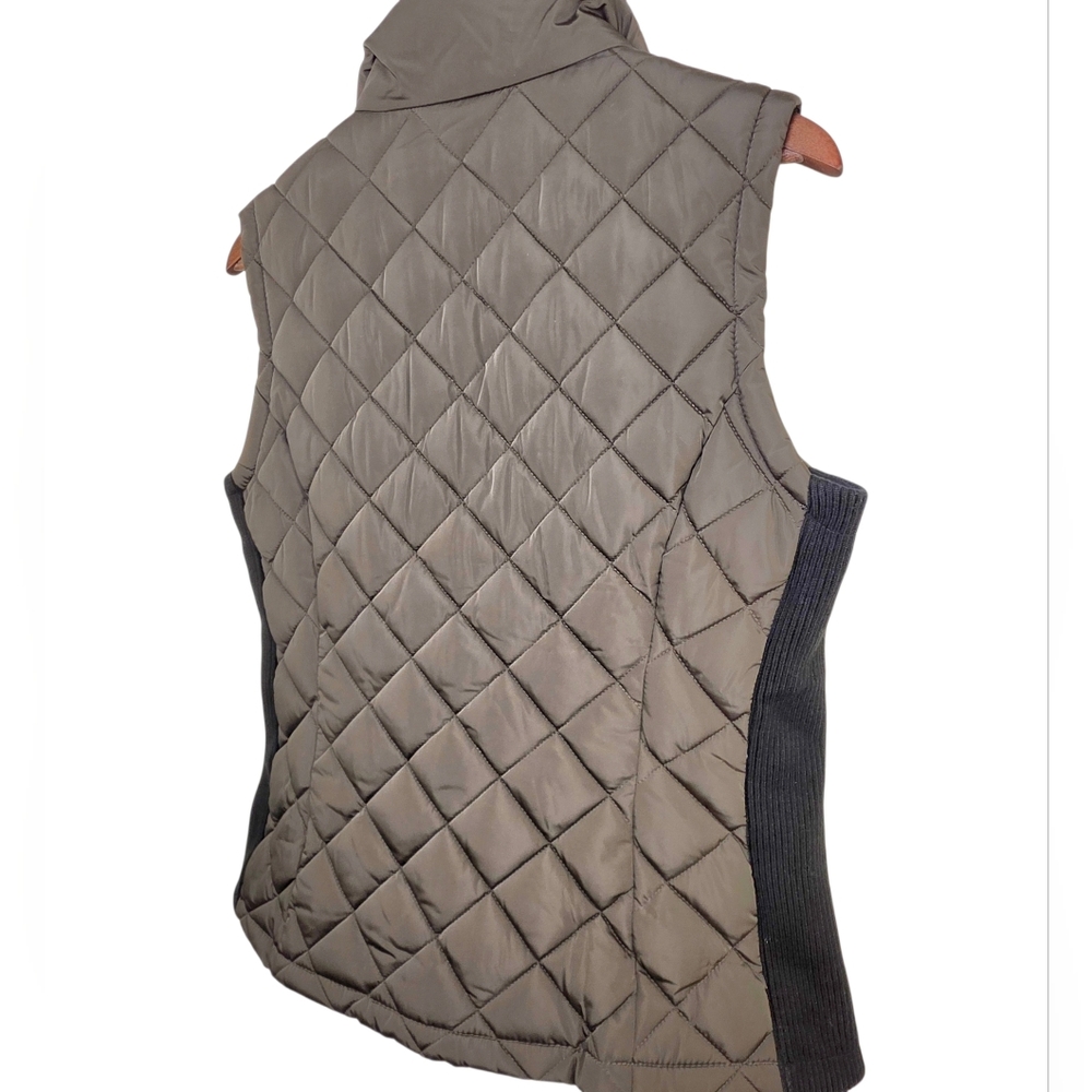 Andrew Marc Women's Quilted Puffer Vest Full Zip β Earthy Khaki Green β Size M - Picture 14 of 17